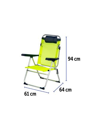 SEDIA RECLIN. ALL/TXT 61,5X57X96,5  N.VERDE