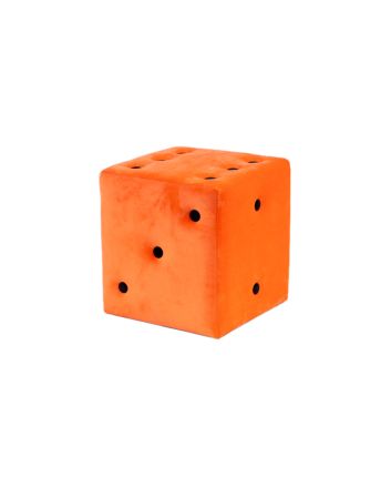 POUFF DADO 35X35X36CM ARANCIO/ARGENTO