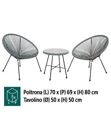 SET 2 POLT. RATT.70X69 C/TAV. D.50XH50CM GRIG