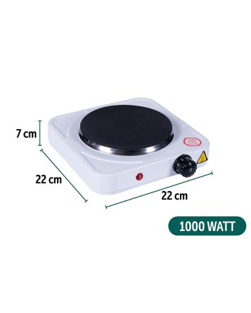 FORNELLO ELETTRICO 1PIASTRA 1000W 22X22X7CM
