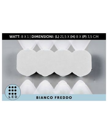 APPLIQUE DA MURO ALL.8LED 21X8X3 BIANC L.FRED