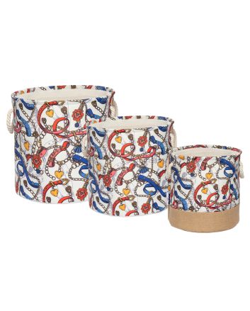 SET 3 CESTI CORDATI H.32/34/37CM DEC.5