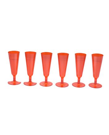 SET 6PZ CALICE CHAMP.150ML H15,4CM M.28 ROSSO