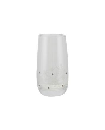 BICCHIERE VETRO 372ML H.13,3CM FIOCCO/ARG.