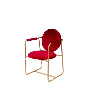 POLTRONA OVALE 56X54X84CM ROSSO/ORO