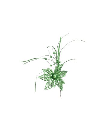 RAMO GLITTERATO C/FIORE M.W1-25199 VERDE SC