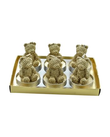 SET 6PZ CANDELE ORSO 3,8CM M.022 ORO