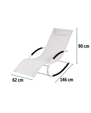 DONDOLO SDRAIO 2*1TXT 62X146X89CM BIANCO