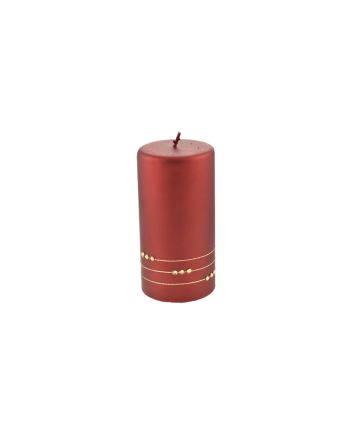 CANDELA DECORATA 7,5X15CM M.447 ROSSO/ORO