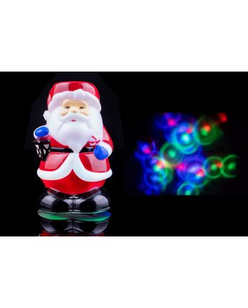 PROIET.BABBO NATALE 4LED 18.5CM BAT.D.PUNTINI