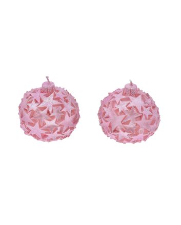 SET 2 CANDELE DEC. D 6CM LINEA H ROSA