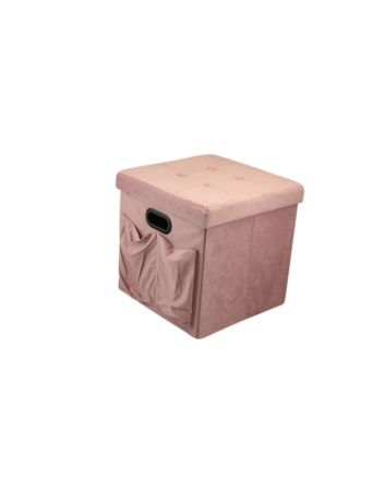 POUF VELLUTO C/TASC.+MAN.38X38CM ROSA
