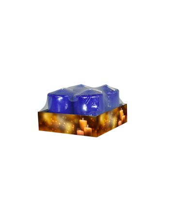 SET 4 CANDELE PILLAR DIA.3.9X5CM BLU LACCATO