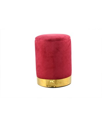 POUFF VELLUTO 26*26*35CM ROSSO