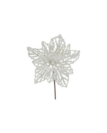 FIORE DIA.14CM M.049 BIANCO GLITT.