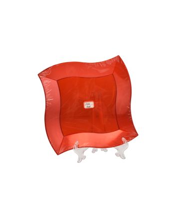 SET 3PZ PIATTO QUAD. 23CM M.P003 ROSSO