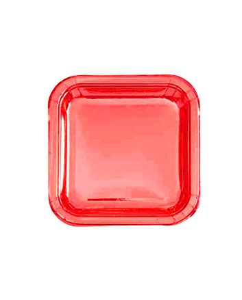 SET 8 PIATTI QUAD. 18X18CM ROSSO