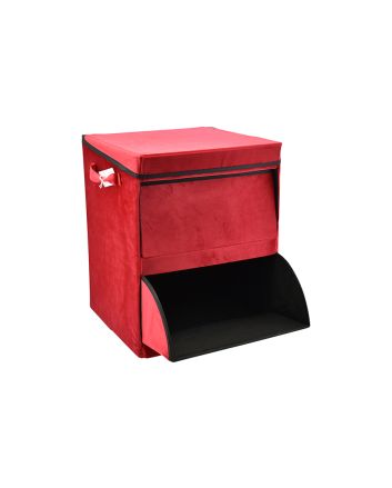 POUF VELLUTO C/CASSETTI 38X50CM L1 ROSSO