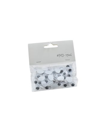 SET 60PZ OCCHI OVALI BIA/NERO 10X15MM  M.006