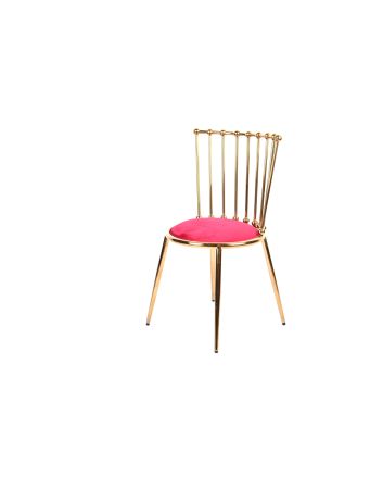 SEDIA ACCIAIO/VELLUTO 54*60X78CM ROSSO/ORO