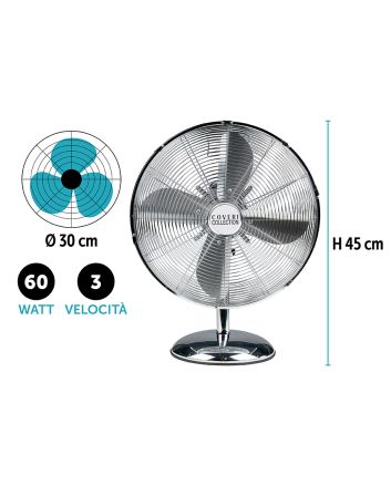 VENTILATORE DA TAV.CROMATO 30CM 60W M.30