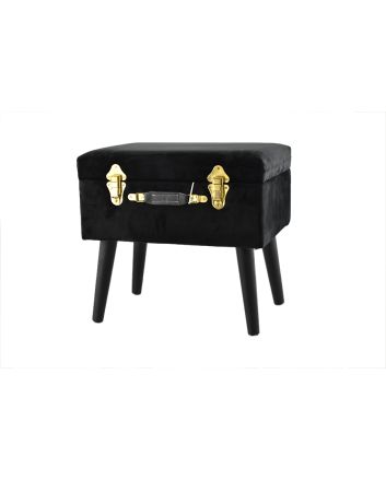POUFF VELLUTO VALIGIA 44*30*42 NERO