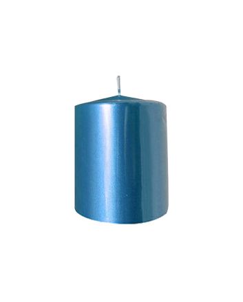 CANDELA PILLAR DIA.10XH.20CM AZZURRO METAL