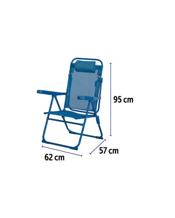 SEDIA RECLIN. ALL/TXT 61,5X57X96,5 BLU