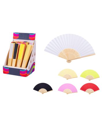 VENTAGLIO BAMBOO+CARTA 21CM 6COLORI ASS