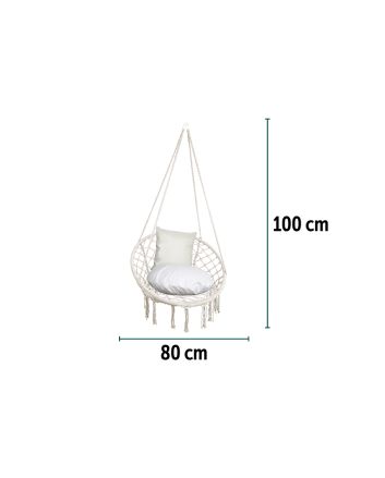 AMACA POLTRONA C/CUSCINO 80X40X100CM BIANCO