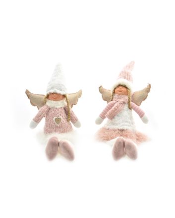 ANGIOLETTO SEDUTO 28X13X65CM 2ASS ROSA/BIANCO