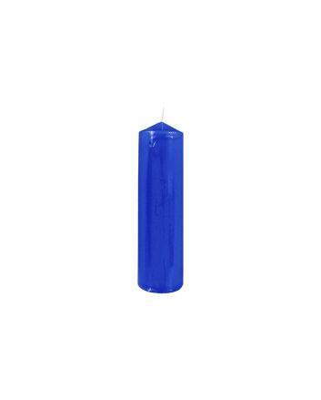 CANDELA PILLAR DIA.5XH.20CM BLU LACCATO