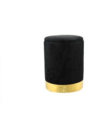 POUFF VELLUTO 26*26*35CM NERO