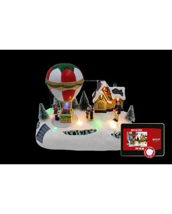 VILLAGGIO C/LED+MU+MOV 27X16X20 7F USB+BAT TM