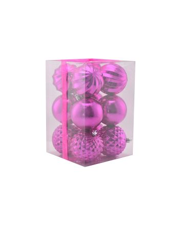 BOX 12 SFERE 8CM DECOR.LUCIDA DEC.38 FUXIA