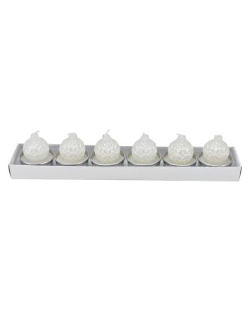 SET 6 TEALIGHT DEC.RING M.013 BIANCO