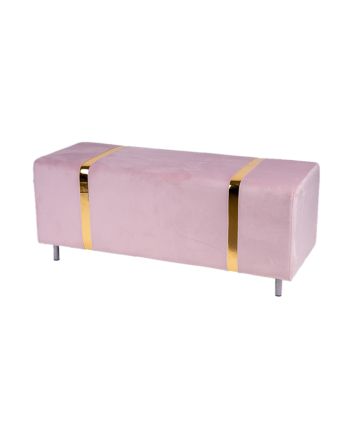 PANCA RETTANGOLARE 108X42X44CM ROSA /ARGENTO