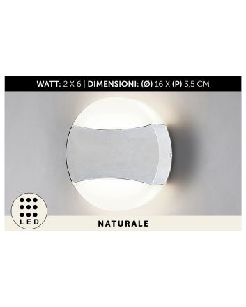 APPLIQUE DA MURO PVC 2LED 16X3,5 BIANCO L.NAT