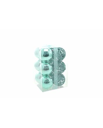 BOX 12 SFERE 8CM GLIT./TRA.LUCIDA TI.NY M8016