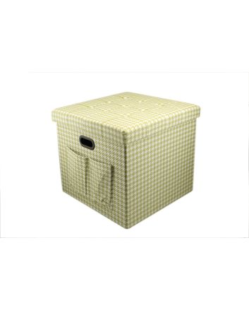POUF PIED.POULE C/TASC.+MAN.50X50CM VERDE