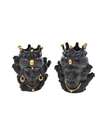 TESTA DI MORO 15X11X16,6CM 2ASS NERO/ORO