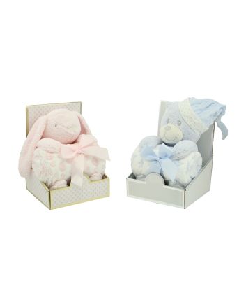 PLAID 100X75 C/ANIMAL 25CM 2ASS 082