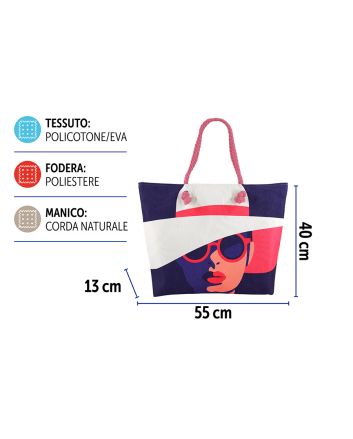 BORSA MARE CORDATA 55X40X13CM DES.13