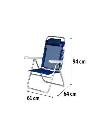 SEDIA RECLIN. ALL/TXT 61,5X57X96,5 BLU