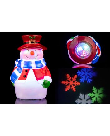 PROIET.PUPAZZO NEVE 4LED 18.5CM BAT.D.FIOCCHI