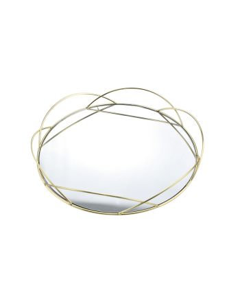 VASSOIO TONDO C/SPECCHIO D.25CM ORO