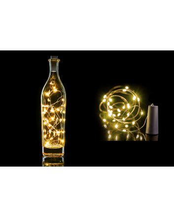 STRINGA 20LED 2MT PER BOTTIGLIA GIALLO