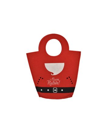 BORSETTA FELTRO 21X17CM VEST.BABBO ROSSO