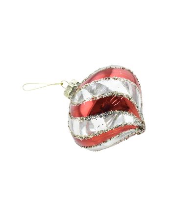 SFERA VETRO 10CM M.CIPOLLA DES17 ROSSO/ORO