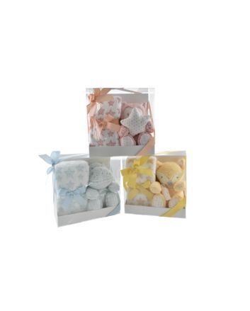 PELUCHE 20CM C/PLAID 90X75CM 3ASS M.187D